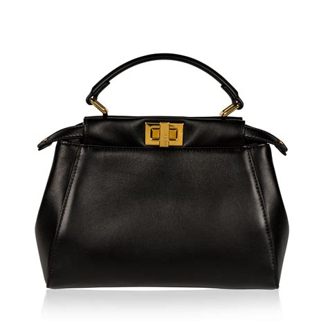 fendi black mini peekaboo|fendi peekaboo price euro.